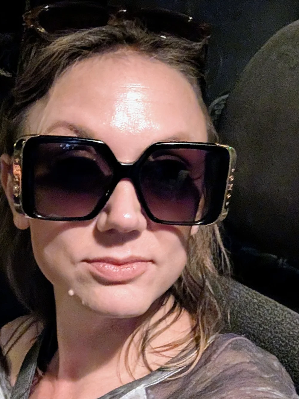 Louis Vuitton Black Frame Sunglasses with Gradient Purple Lenses